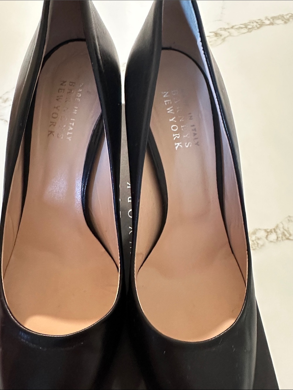 Barneys New York Black Leather Pointed-Toe Pumps